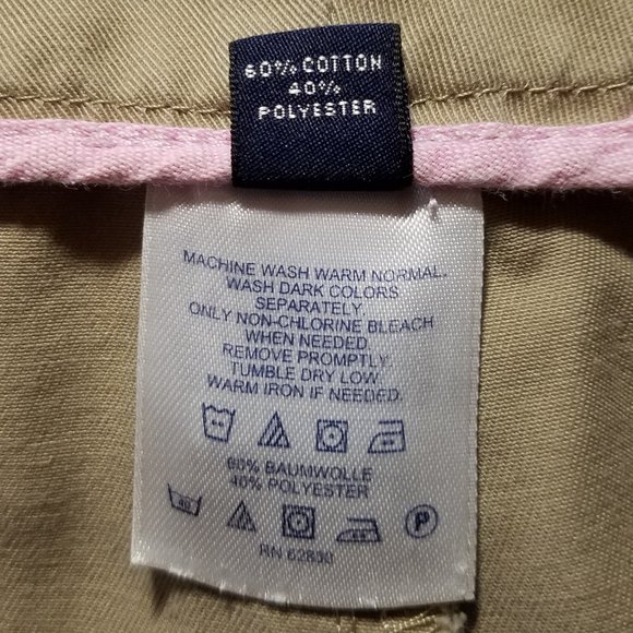 Lands' End Khaki Plain Front Cotton Blend Bermuda Shorts - Picture 5 of 13